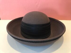 GEORGEORGE W BOLLMAN 100% WOOL BROWN HAT W/BLACK TRIM "EXCELLO" MADE IN USA